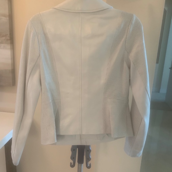 H by Halston Gray Moto Leather Jacket sz 8 - Picture 6 of 8